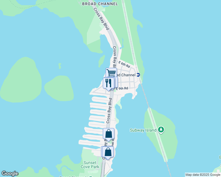 map of restaurants, bars, coffee shops, grocery stores, and more near 901 Cross Bay Boulevard in Queens