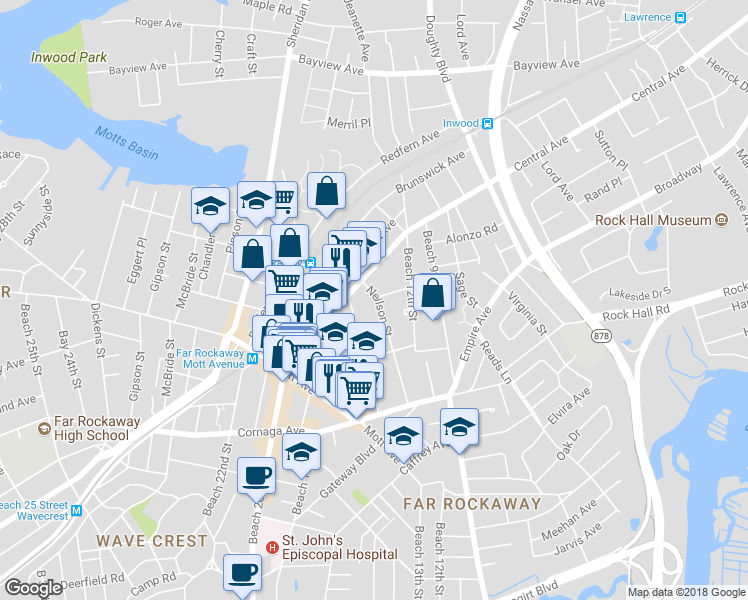map of restaurants, bars, coffee shops, grocery stores, and more near 11-59 Neilson Street in Queens