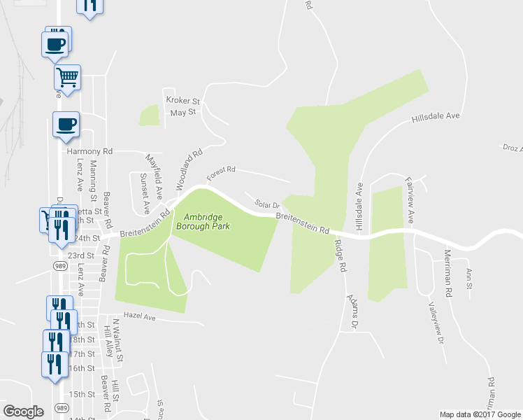 map of restaurants, bars, coffee shops, grocery stores, and more near 7 Solar Dr in Ambridge