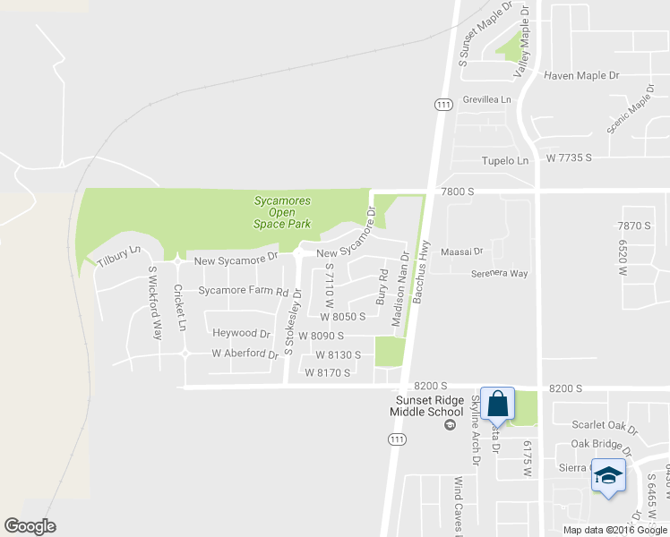 map of restaurants, bars, coffee shops, grocery stores, and more near 7953 South 7110 West in West Jordan
