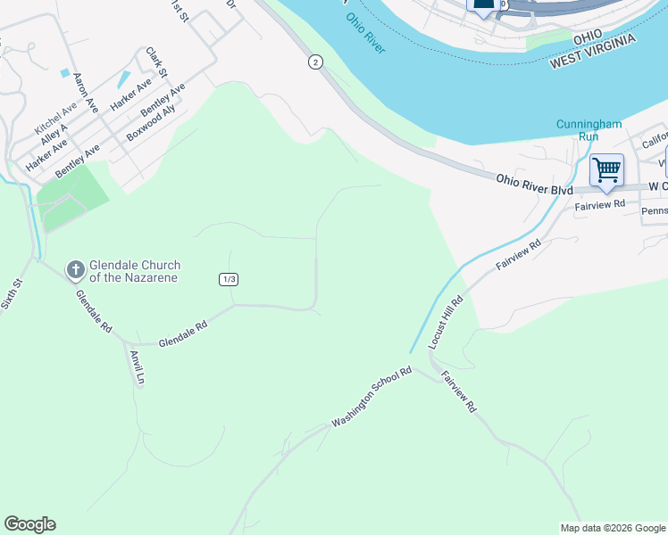 map of restaurants, bars, coffee shops, grocery stores, and more near Joetown Road in New Cumberland