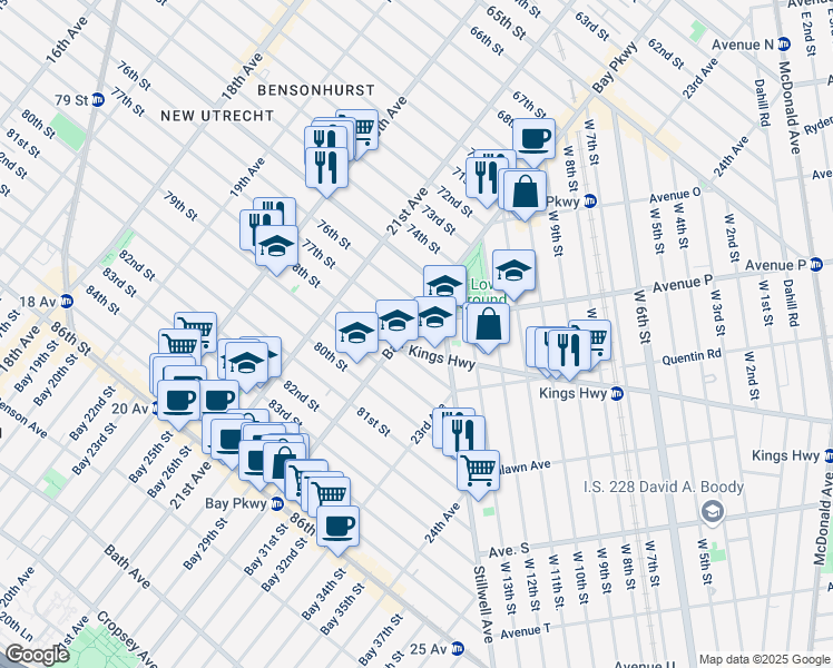 map of restaurants, bars, coffee shops, grocery stores, and more near in Brooklyn