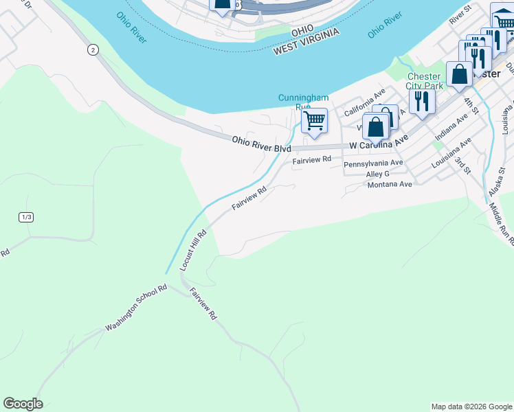 map of restaurants, bars, coffee shops, grocery stores, and more near 71 Walker Drive in Chester
