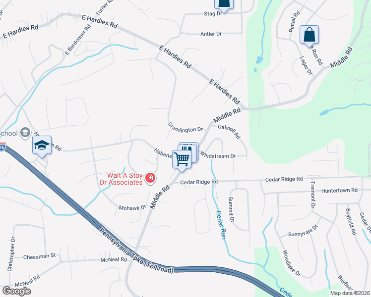 map of restaurants, bars, coffee shops, grocery stores, and more near 5030 Harvest Lane in Gibsonia