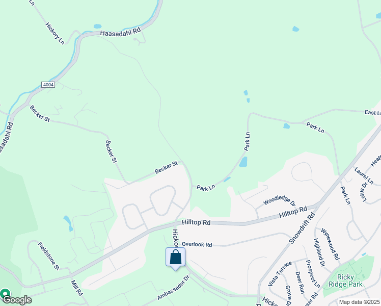 map of restaurants, bars, coffee shops, grocery stores, and more near 1633 Hickory Lane in Allentown