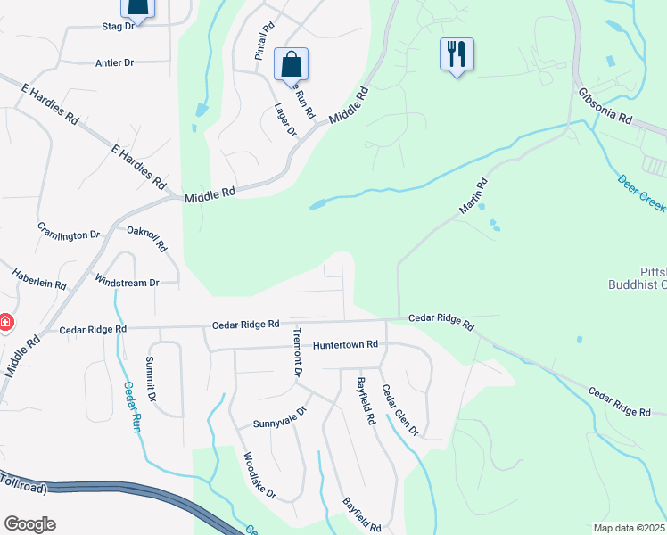 map of restaurants, bars, coffee shops, grocery stores, and more near 306 Ridge View Court in Allegheny County