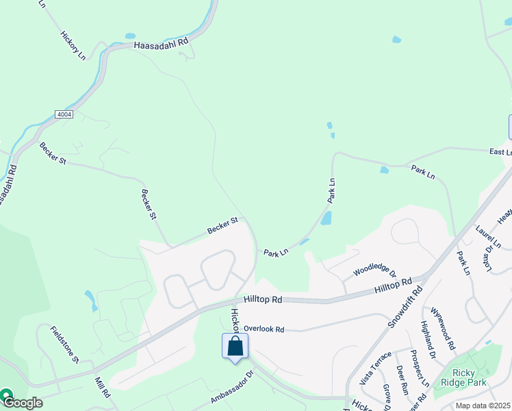 map of restaurants, bars, coffee shops, grocery stores, and more near 1633 Hickory Lane in Allentown