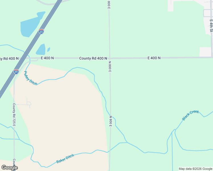 map of restaurants, bars, coffee shops, grocery stores, and more near 3801 North 800 East in Van Buren