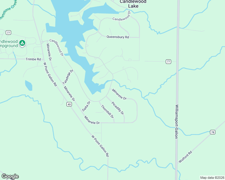 map of restaurants, bars, coffee shops, grocery stores, and more near 201 Candlewood Drive in Mount Gilead