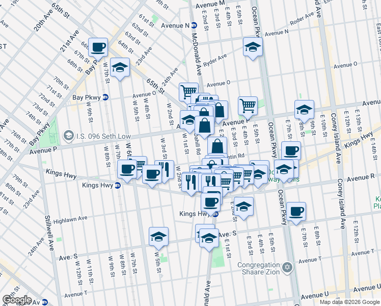 map of restaurants, bars, coffee shops, grocery stores, and more near in Brooklyn