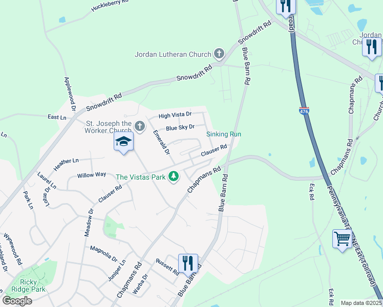 map of restaurants, bars, coffee shops, grocery stores, and more near 1821 Hemming Way in Lehigh County