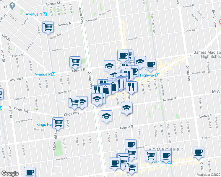 map of restaurants, bars, coffee shops, grocery stores, and more near in Brooklyn