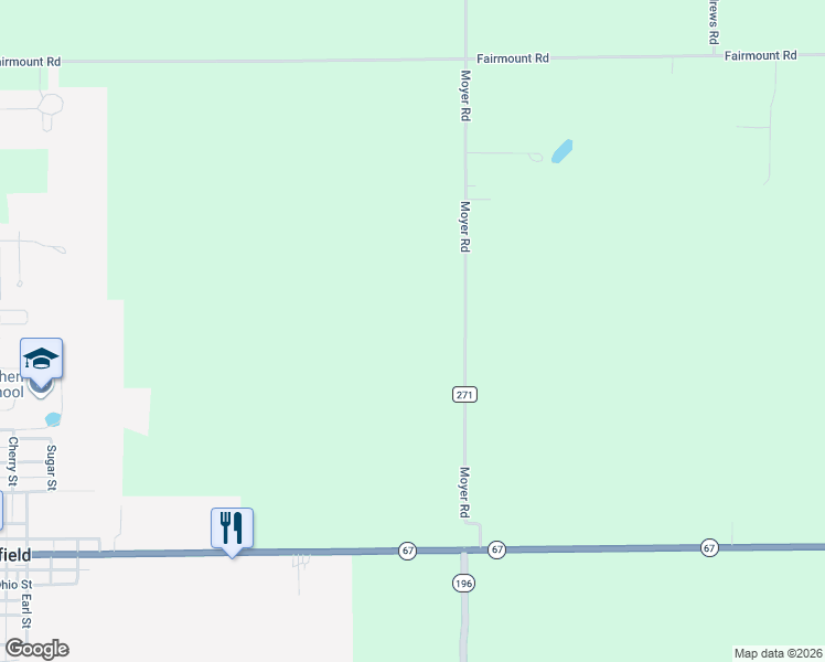 map of restaurants, bars, coffee shops, grocery stores, and more near in Waynesfield