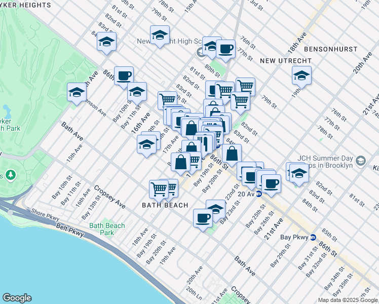 map of restaurants, bars, coffee shops, grocery stores, and more near in Brooklyn