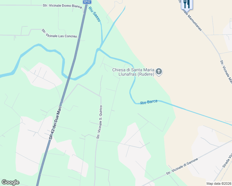 map of restaurants, bars, coffee shops, grocery stores, and more near 20 Strada Vicinale Tanca de las Figas in Città metropolitana di Sassari