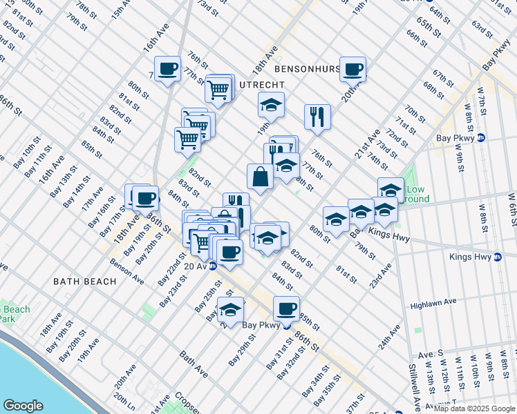 map of restaurants, bars, coffee shops, grocery stores, and more near in Brooklyn