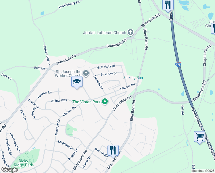 map of restaurants, bars, coffee shops, grocery stores, and more near 1802 Hemming Way in Lehigh County