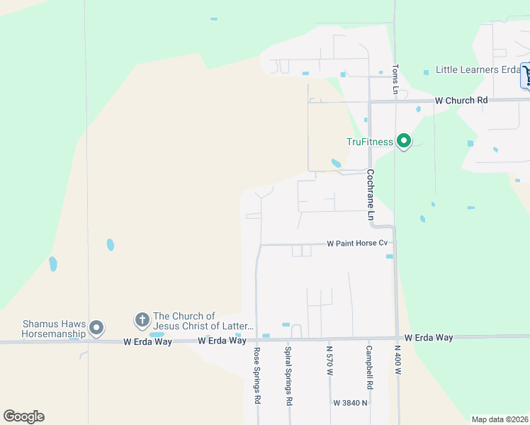 map of restaurants, bars, coffee shops, grocery stores, and more near 4318 Rose Springs Road in Erda
