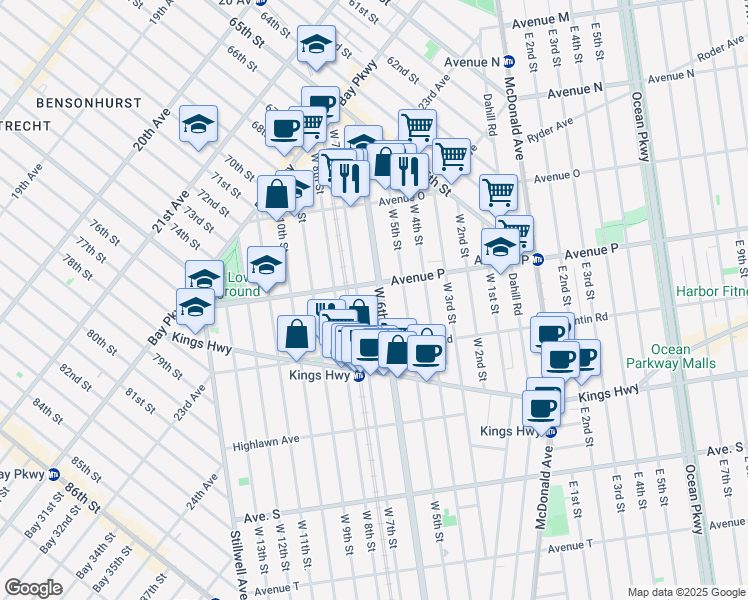 map of restaurants, bars, coffee shops, grocery stores, and more near in Brooklyn
