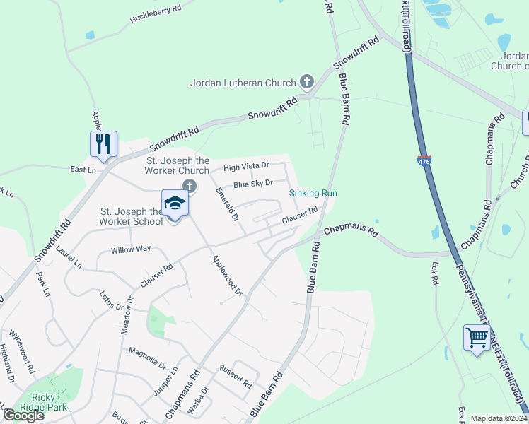 map of restaurants, bars, coffee shops, grocery stores, and more near 1820 Hemming Way in Lehigh County
