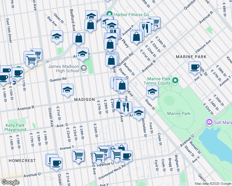 map of restaurants, bars, coffee shops, grocery stores, and more near in Brooklyn