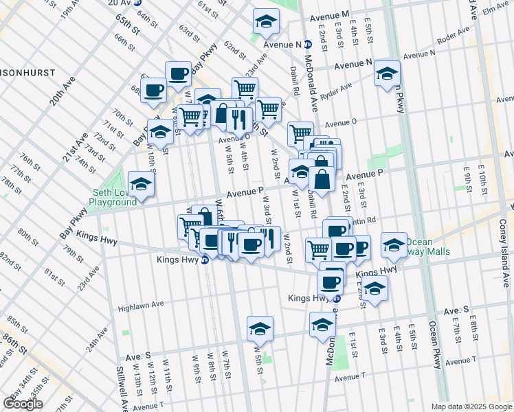 map of restaurants, bars, coffee shops, grocery stores, and more near in Brooklyn