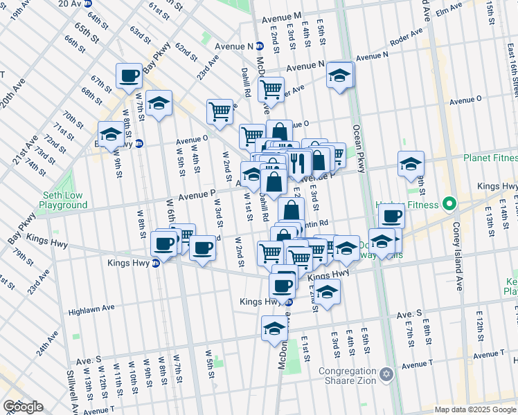 map of restaurants, bars, coffee shops, grocery stores, and more near in Brooklyn
