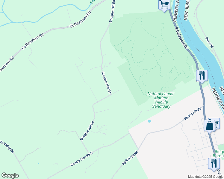 map of restaurants, bars, coffee shops, grocery stores, and more near 15 Highland View Court in Easton