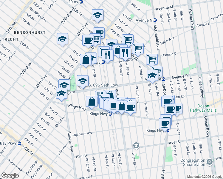 map of restaurants, bars, coffee shops, grocery stores, and more near in Brooklyn