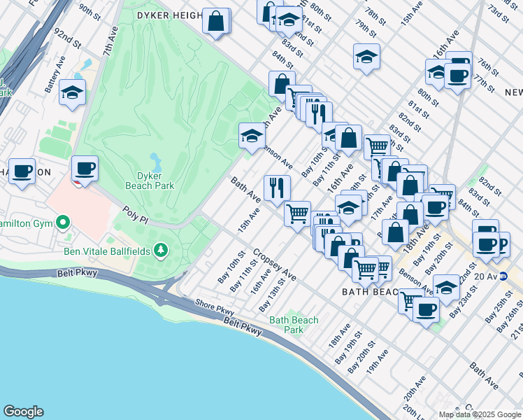 map of restaurants, bars, coffee shops, grocery stores, and more near in Brooklyn