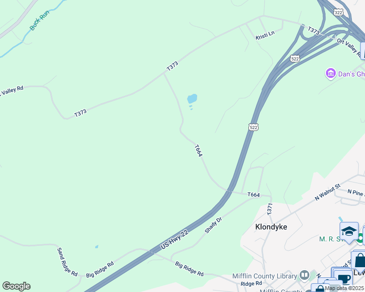 map of restaurants, bars, coffee shops, grocery stores, and more near 388 Country Lane in Lewistown