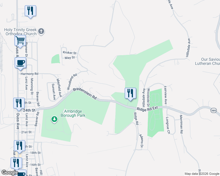 map of restaurants, bars, coffee shops, grocery stores, and more near 80 Forest Road in Ambridge