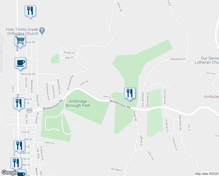 map of restaurants, bars, coffee shops, grocery stores, and more near 80 Forest Road in Ambridge
