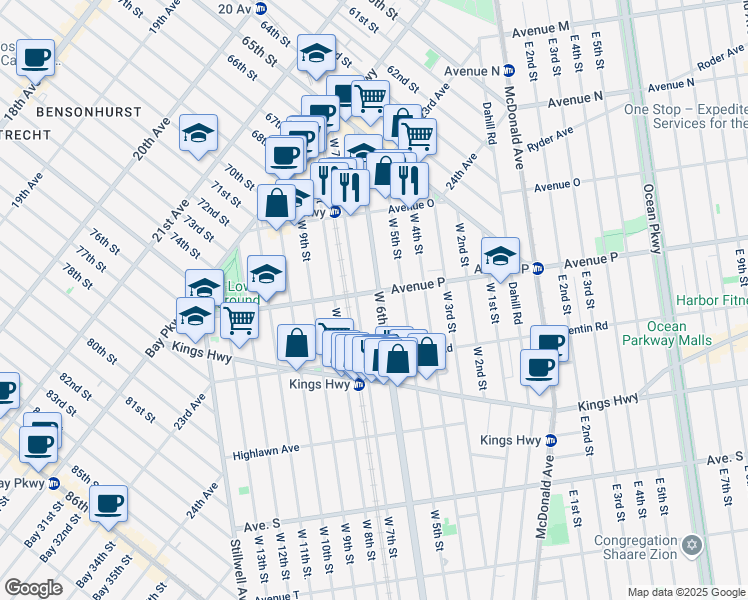 map of restaurants, bars, coffee shops, grocery stores, and more near in Brooklyn