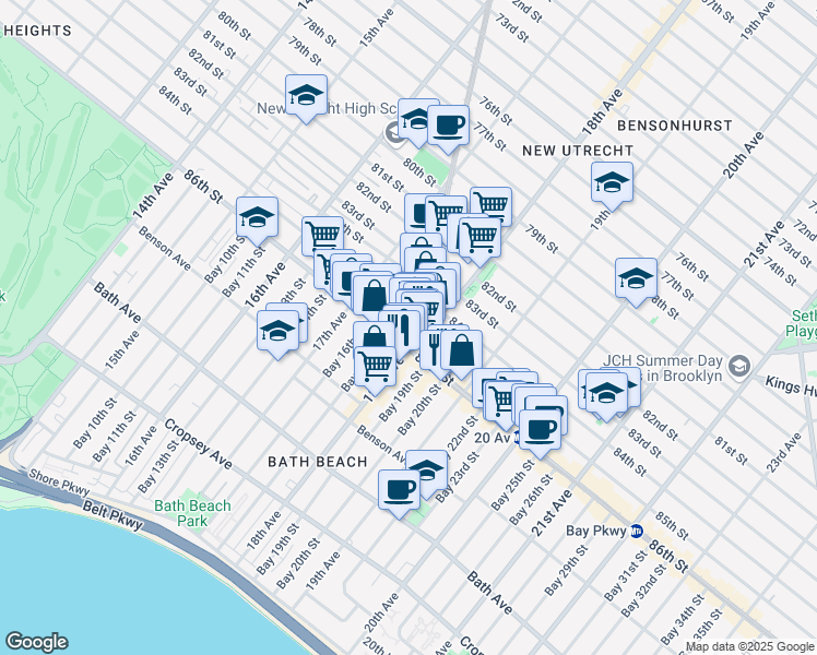 map of restaurants, bars, coffee shops, grocery stores, and more near in Brooklyn