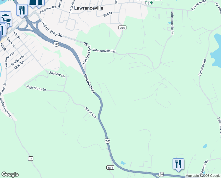 map of restaurants, bars, coffee shops, grocery stores, and more near 215 Boyce Drive in Chester