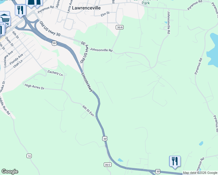 map of restaurants, bars, coffee shops, grocery stores, and more near 215 Boyce Drive in Chester