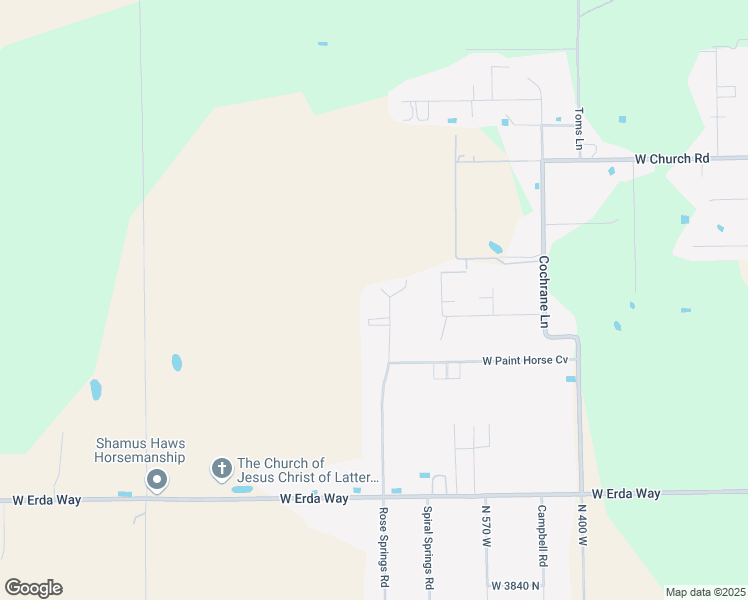 map of restaurants, bars, coffee shops, grocery stores, and more near 4345 Rose Springs Road in Erda