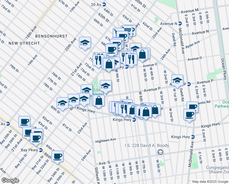 map of restaurants, bars, coffee shops, grocery stores, and more near in Brooklyn