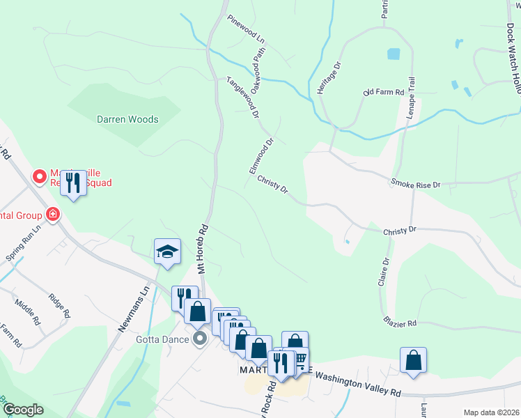 map of restaurants, bars, coffee shops, grocery stores, and more near 5 Tower Road in Bridgewater