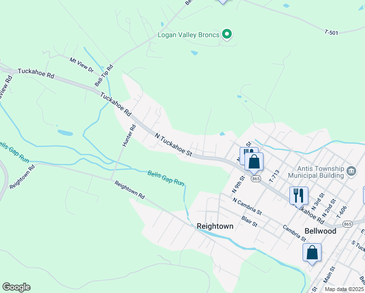 map of restaurants, bars, coffee shops, grocery stores, and more near 1973 Tuckahoe Road in Tyrone