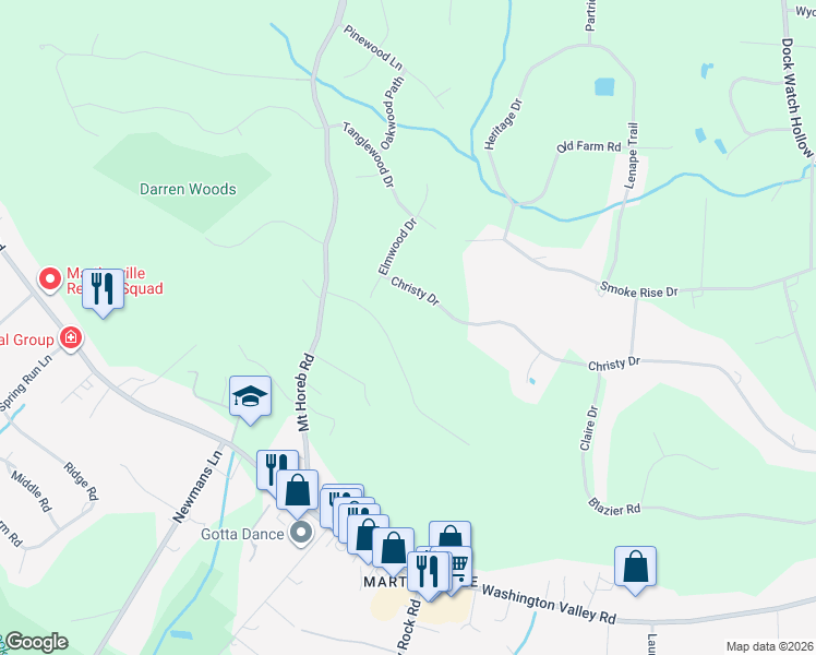 map of restaurants, bars, coffee shops, grocery stores, and more near 5 Tower Rd in Bridgewater