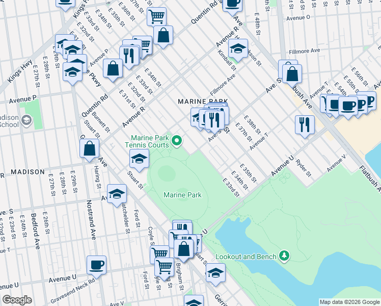 map of restaurants, bars, coffee shops, grocery stores, and more near in Brooklyn
