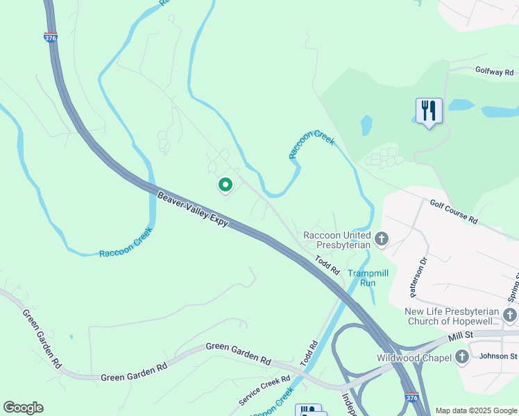 map of restaurants, bars, coffee shops, grocery stores, and more near 100 Farm Lane in Aliquippa