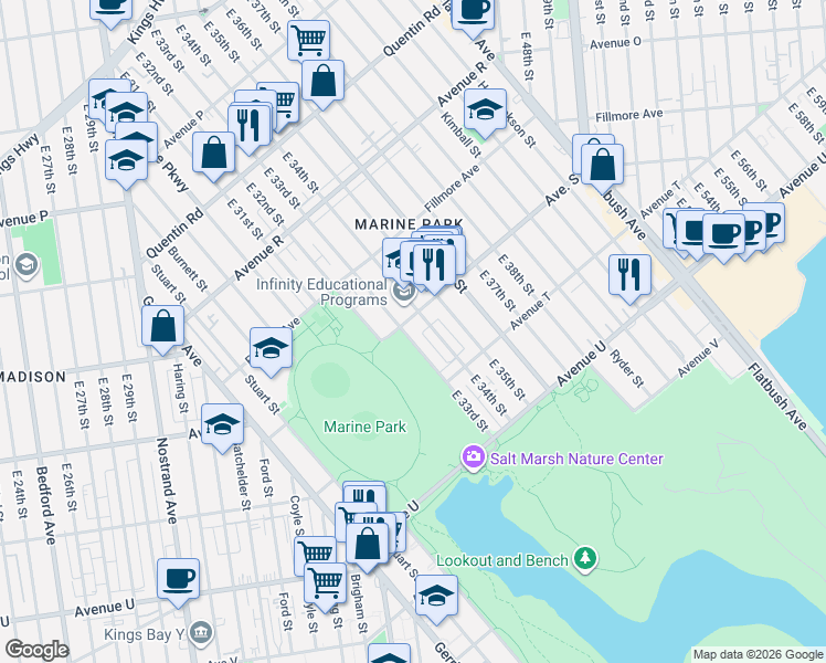 map of restaurants, bars, coffee shops, grocery stores, and more near in Brooklyn