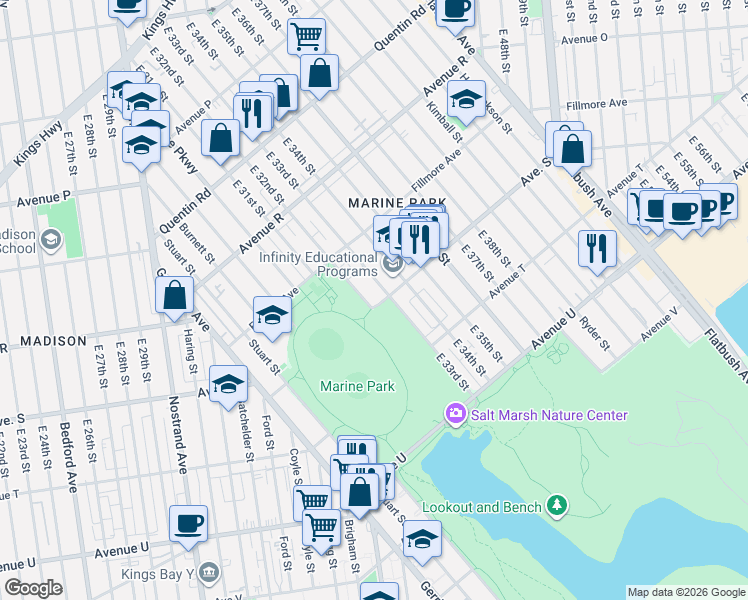 map of restaurants, bars, coffee shops, grocery stores, and more near in Brooklyn