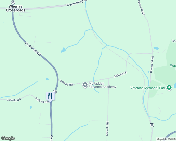 map of restaurants, bars, coffee shops, grocery stores, and more near 2027 Gallo Road Northeast in Carrollton
