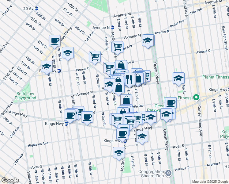 map of restaurants, bars, coffee shops, grocery stores, and more near in Brooklyn