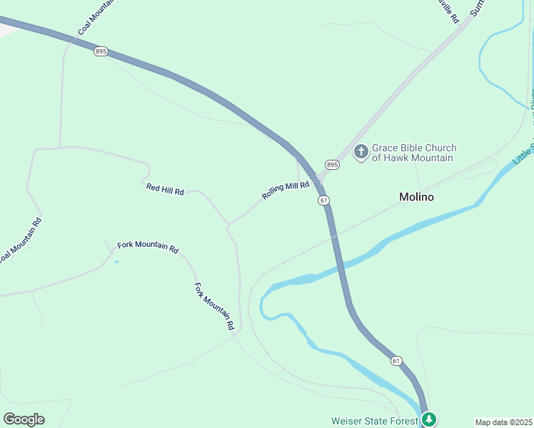 map of restaurants, bars, coffee shops, grocery stores, and more near 39 Rolling Mill Road in Orwigsburg