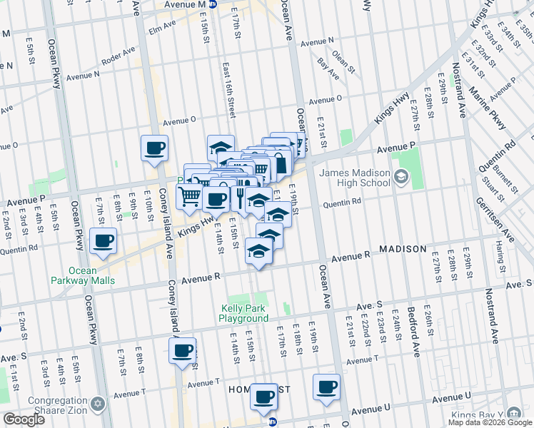 map of restaurants, bars, coffee shops, grocery stores, and more near in Brooklyn